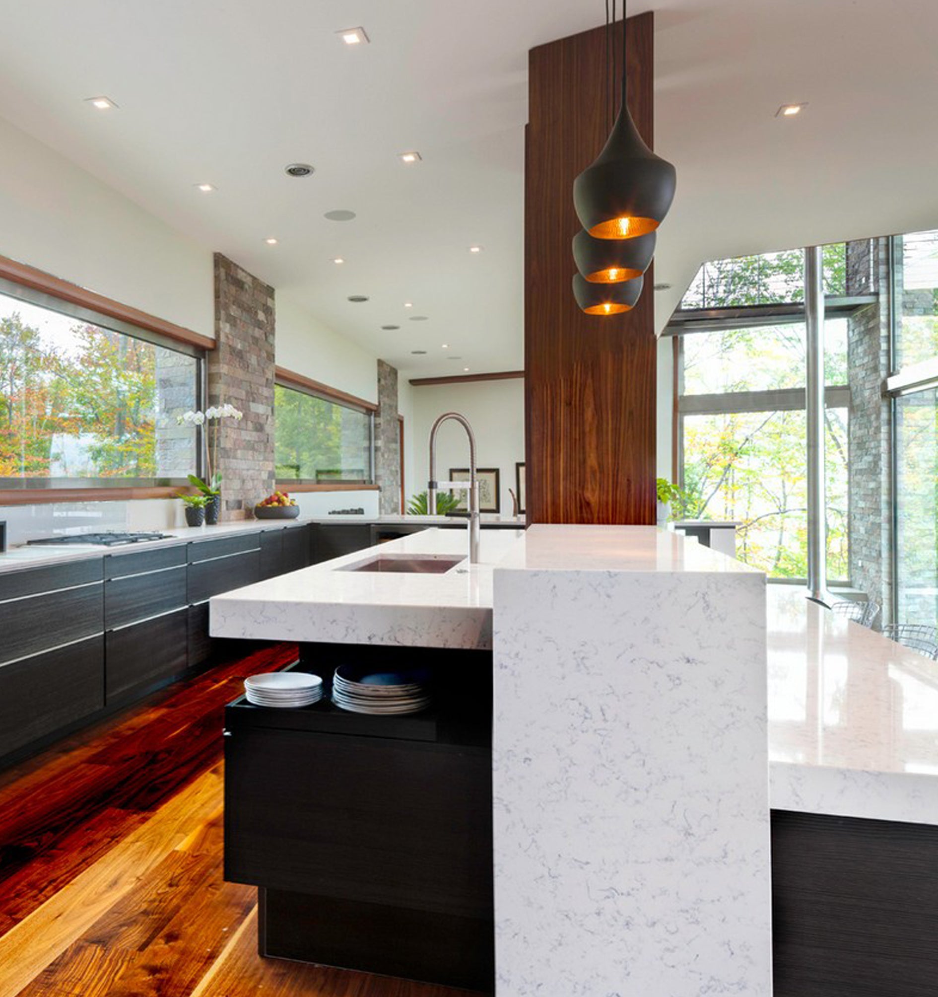 Modern Angled Bell Shape Pendant Light