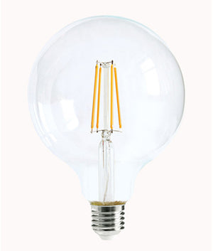 G125 LED Filament Dimmable Clear Diffuser Globes (8W)