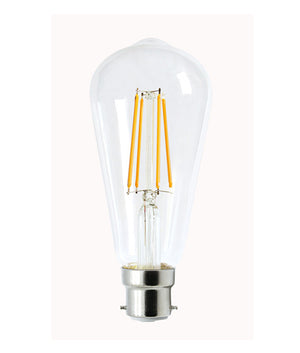 Pear Shape ST64 LED Filament Dimmable Clear Diffuser Globes (8W)