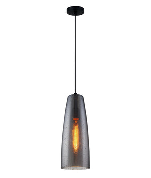 Modern Smoke Black Glass with Rain Drop Effect Long Cone Shape Pendant Light