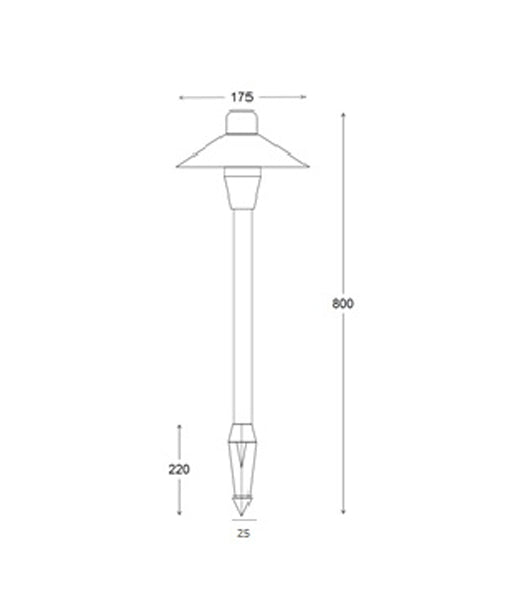 Exterior Coolie Rustic Brass / Matte Black Spike Lights IP54