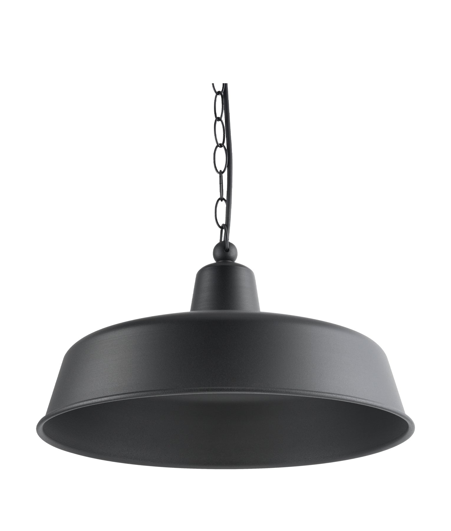 Industrial Rustic Matte Black Interior Dome Shape Pendant Light
