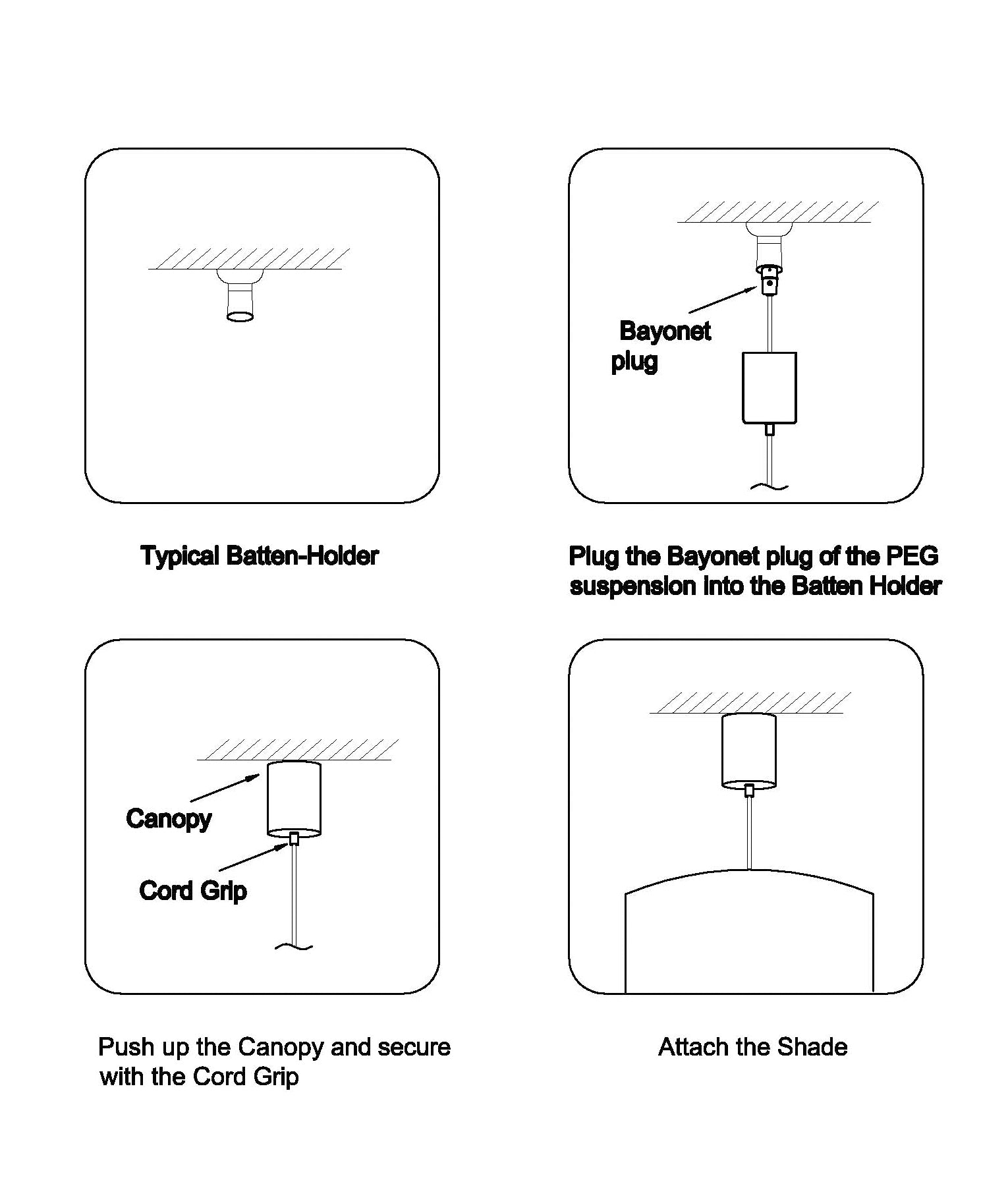 D.I.Y. Plug-in Pendant Light Suspension Kits