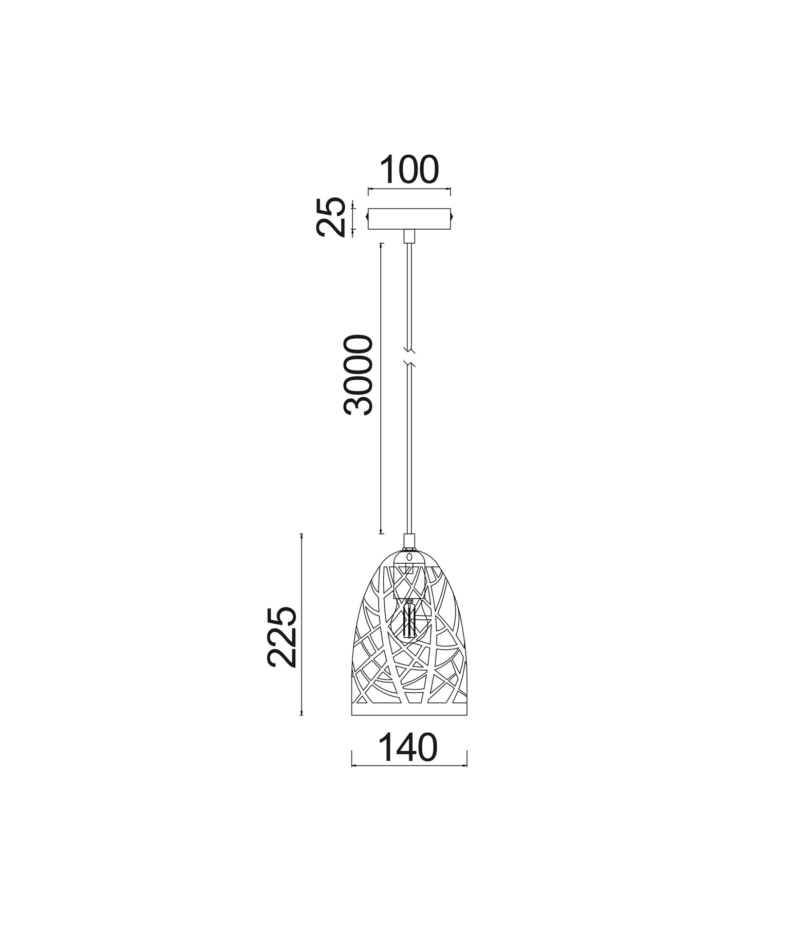 Modern Interior Black / White Iron Cage Ellipse Pendant Lights