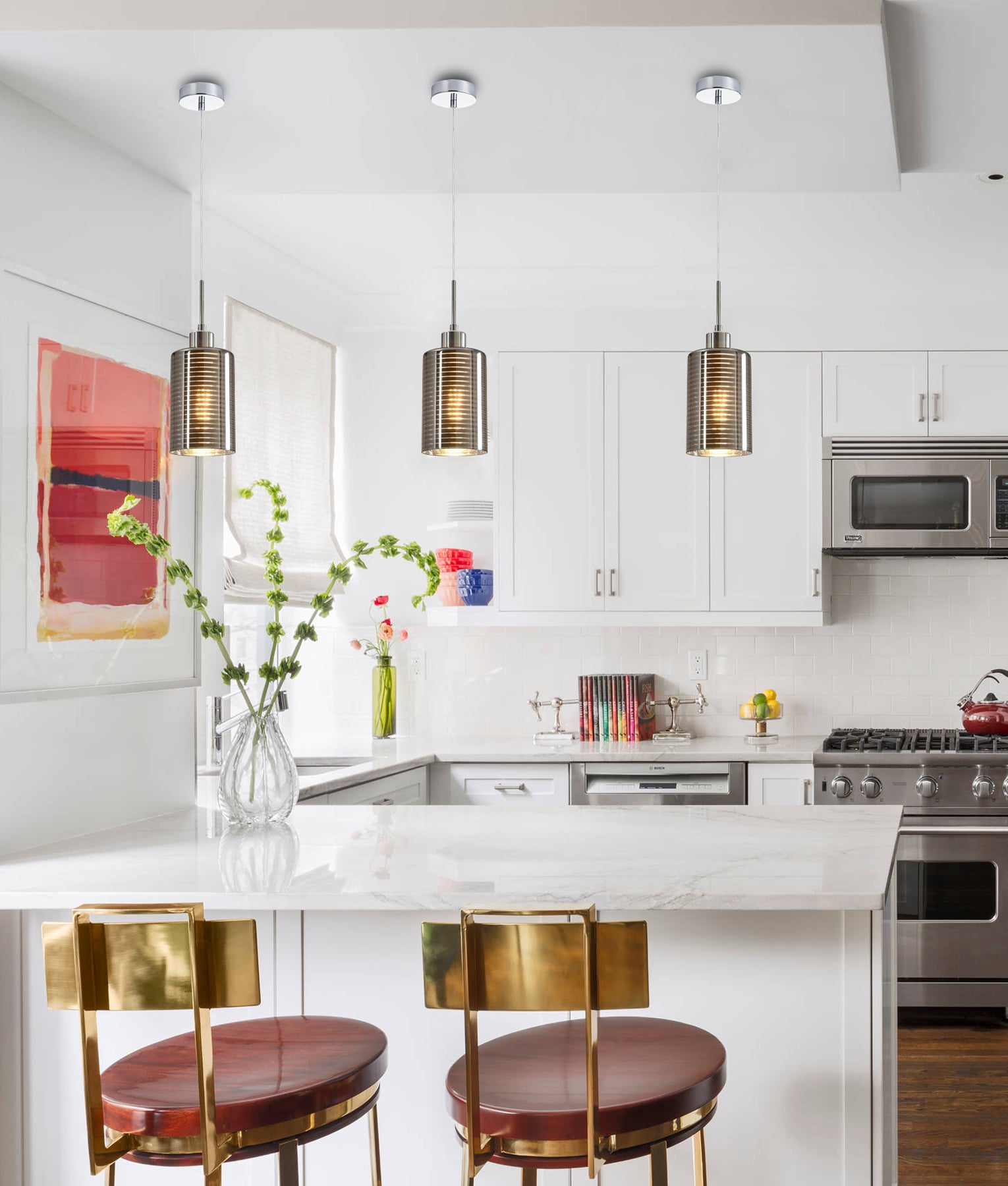 Rose gold deals kitchen island lights