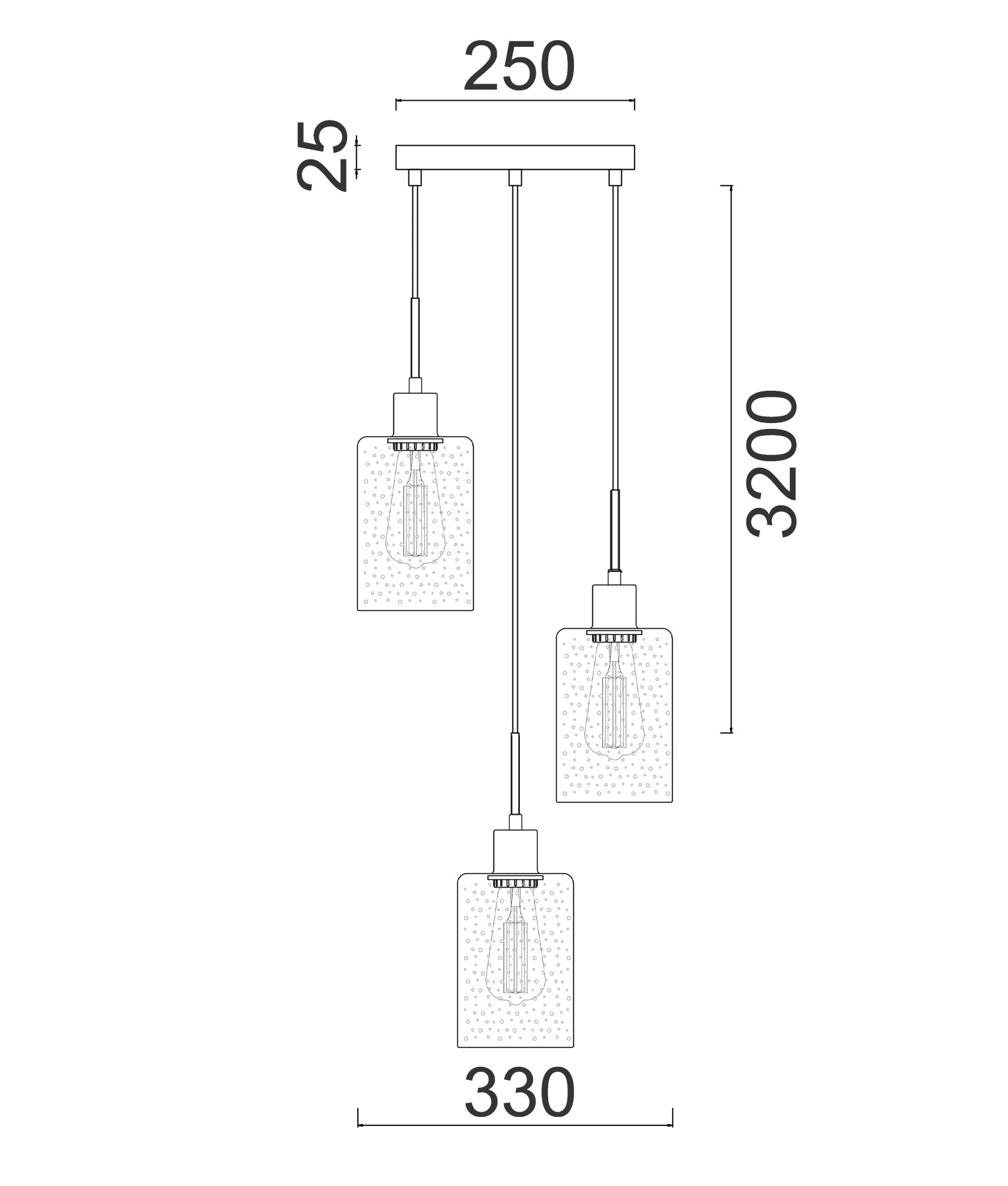 Interior Iron & Chrome/ Rose Gold Oblong Glass with Dotted Effect Pendant Lights Round Base