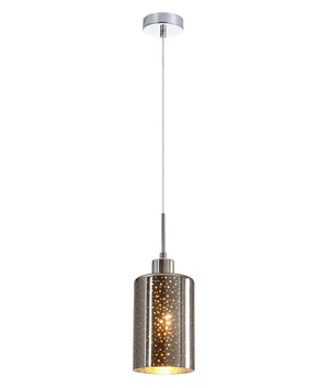 Interior Iron & Chrome/ Rose Gold Oblong Glass with Dotted Effect Pendant Lights