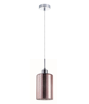 Interior Iron & Chrome/ Rose Gold Oblong Glass with Dotted Effect Pendant Lights