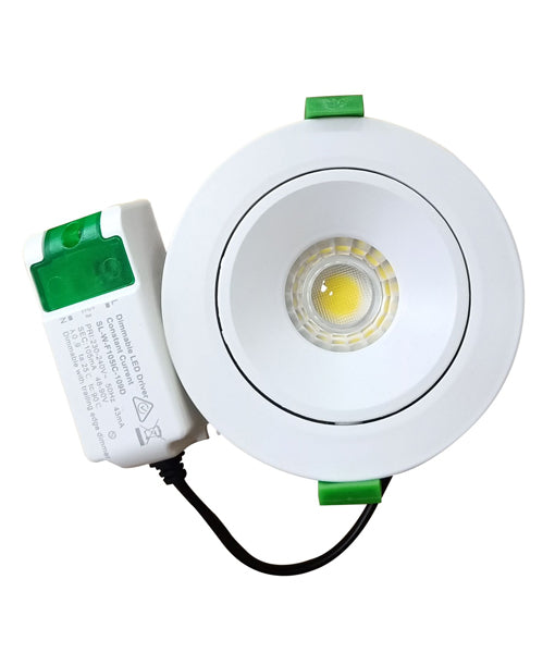 8W LED Gimbal Dimmable Tri-CCT Recessed Downlight Cut out: Ø90mm