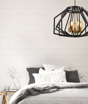 Industrial Rustic Wide Angular Cage Pendant Lights