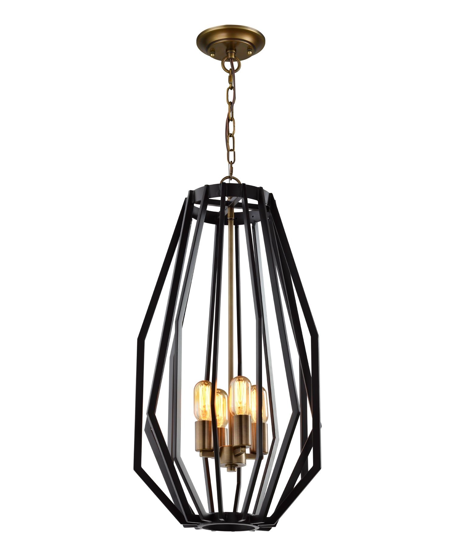 Industrial Rustic Narrow Angular Cage Pendant Lights