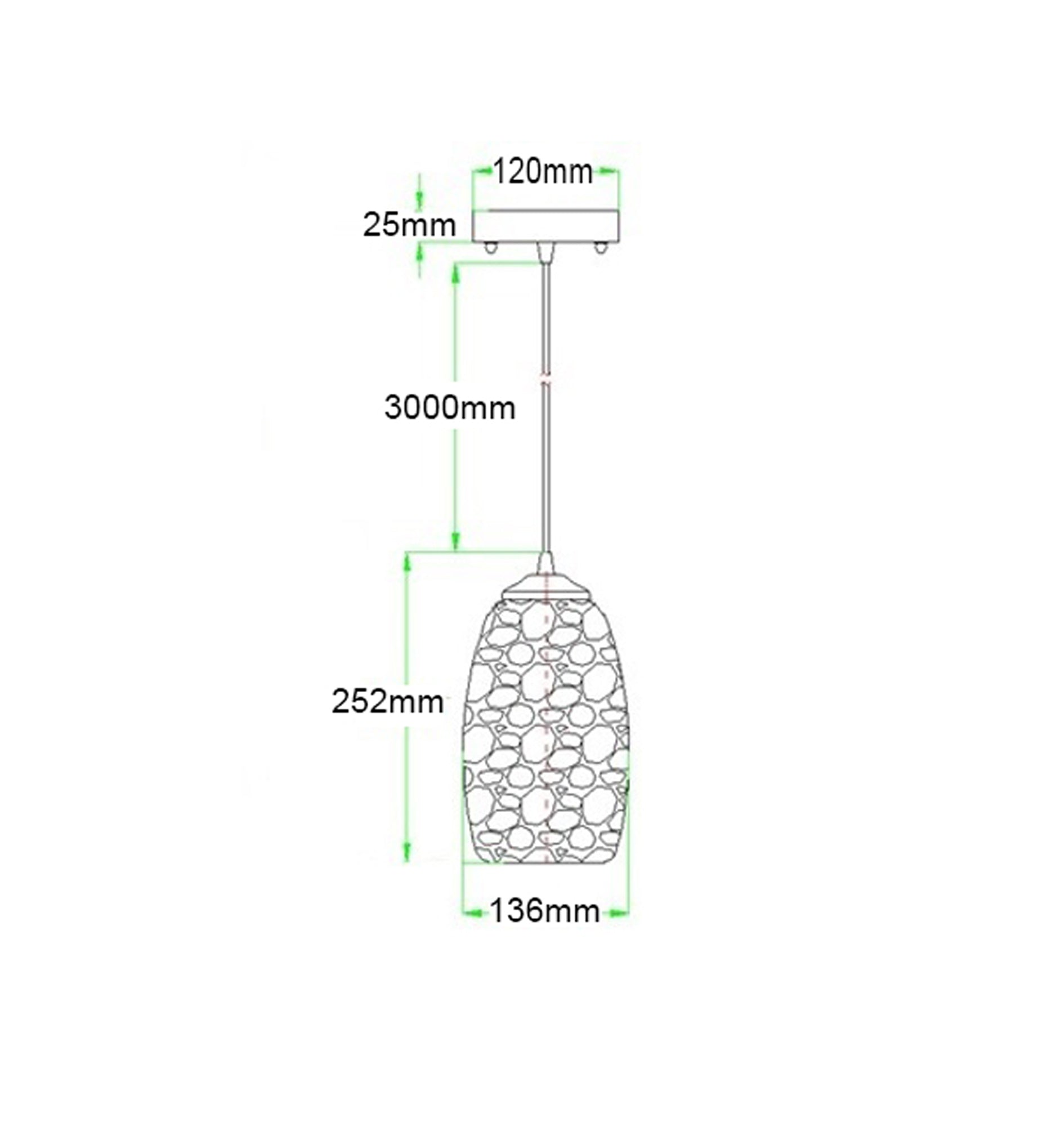 Stone Mosaic Hand Blown Glass Pendant Lights