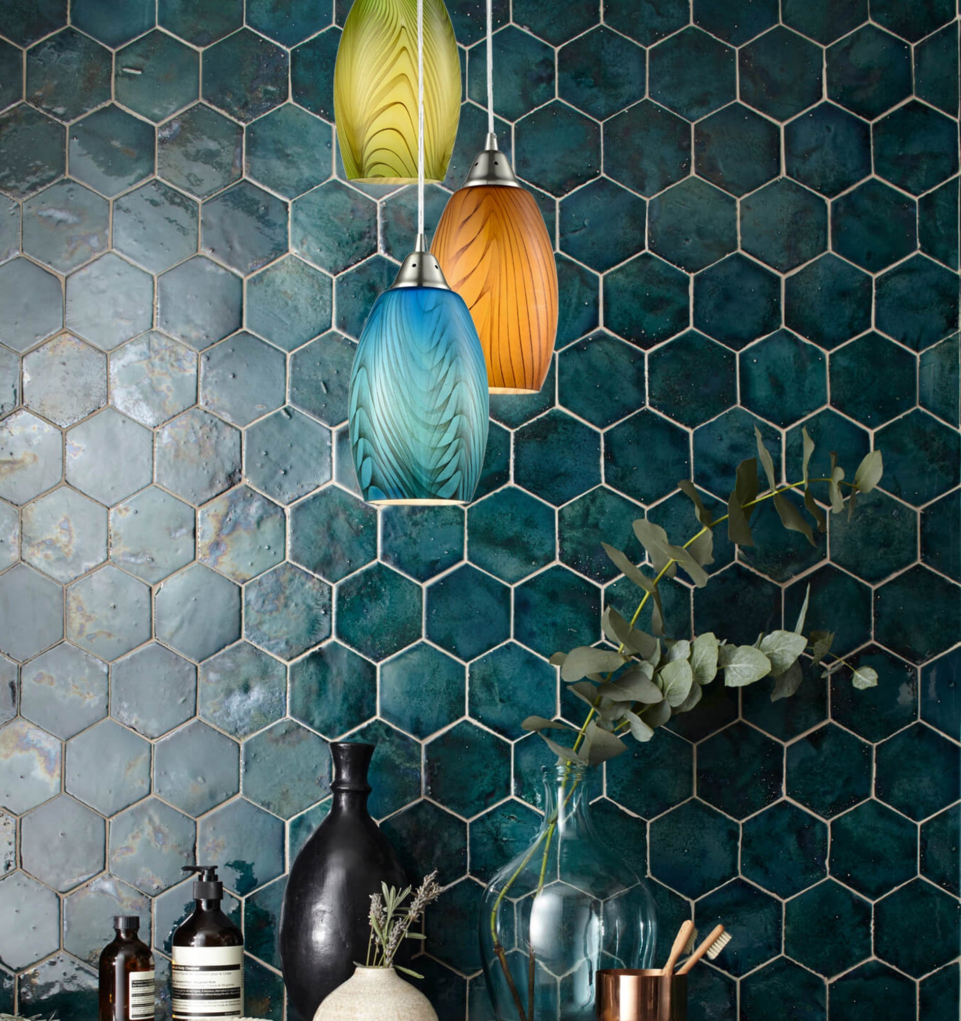 Traditional Bohemian Hand Blown Glass Pendant Lights