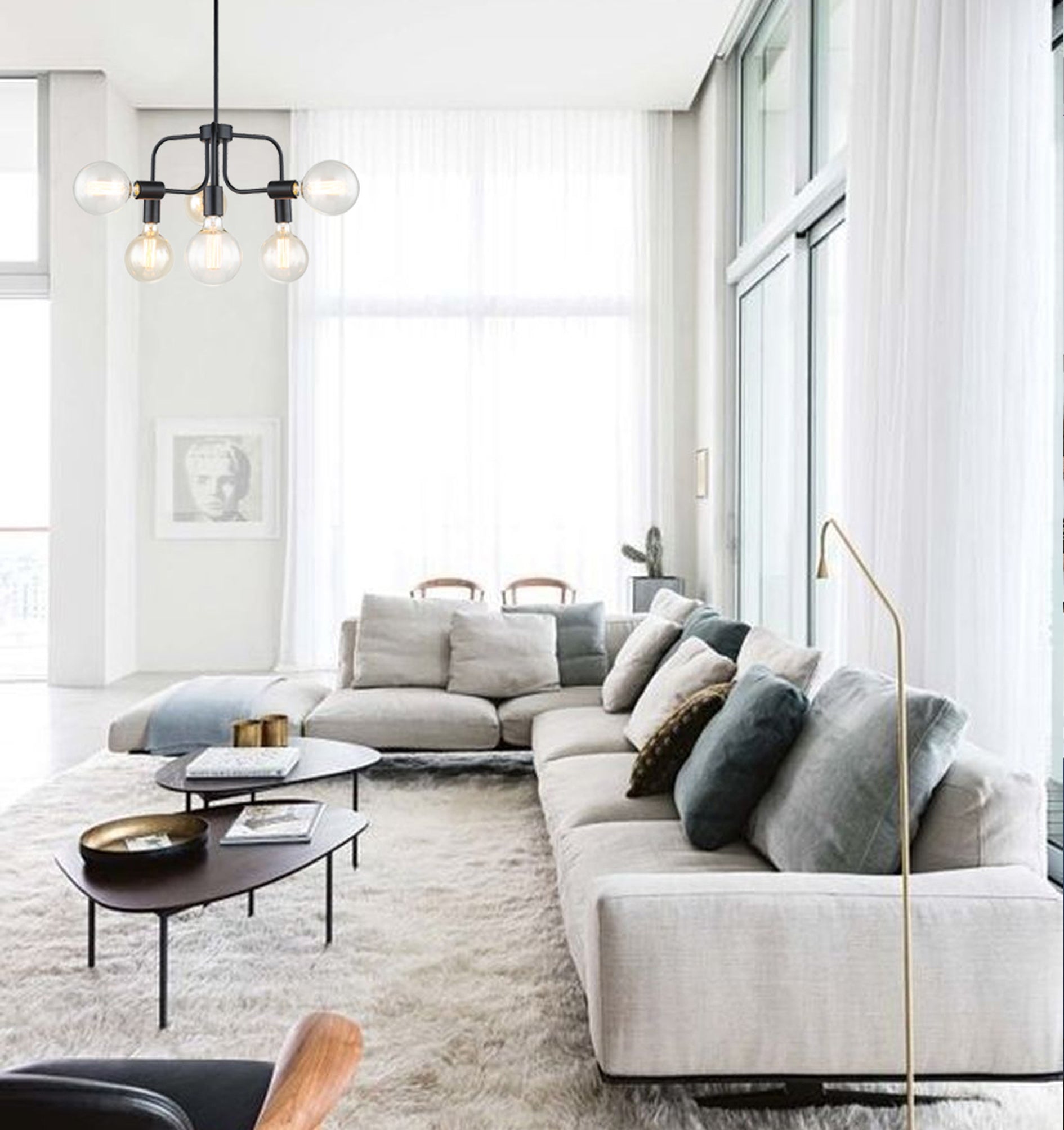 Interior Modern Abstract Pendant Lights - 6 Lamps