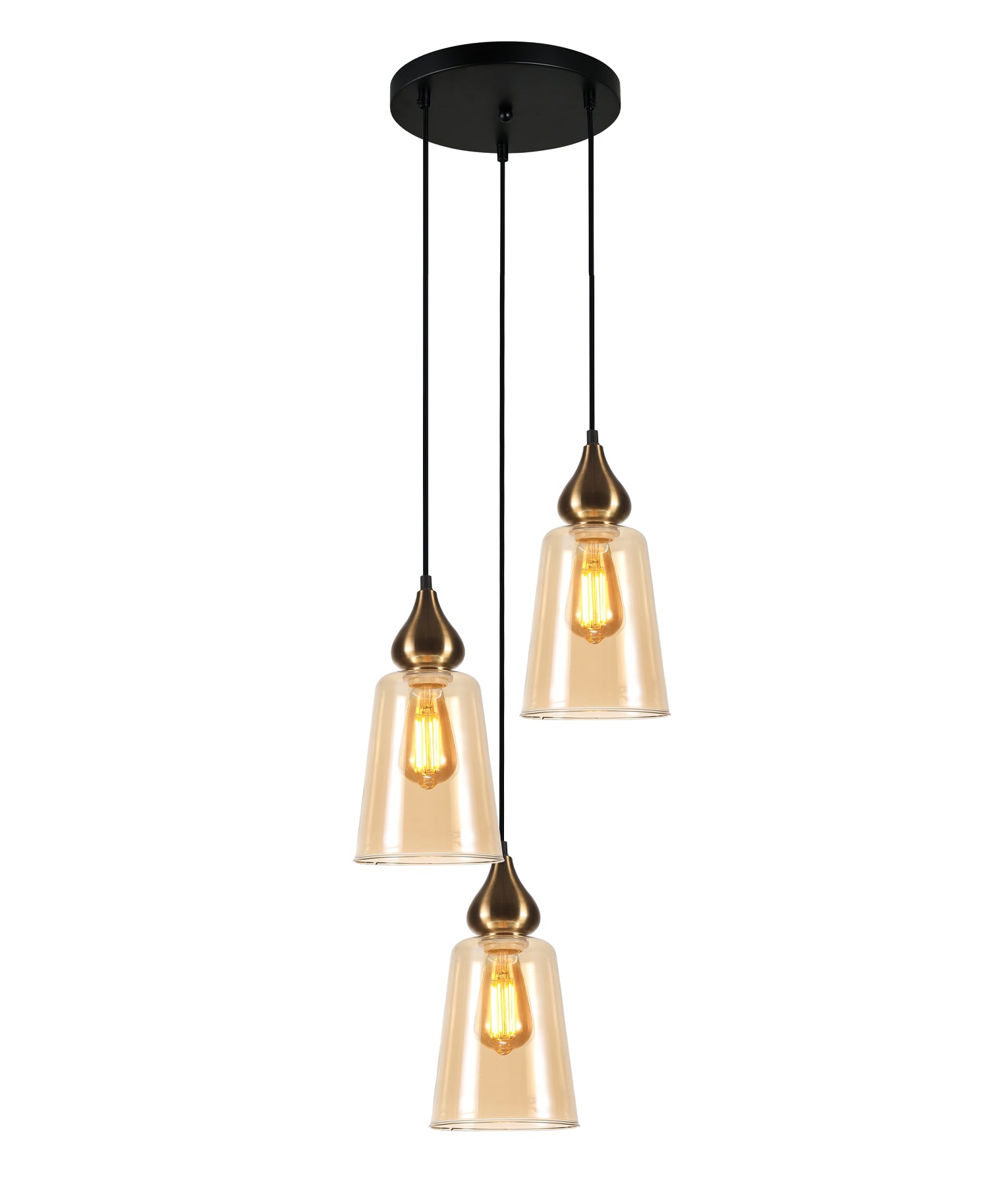 Modern Interior Multiple Ellipse Glass Flat Top with Metal Highlight Pendant Lights Round Base