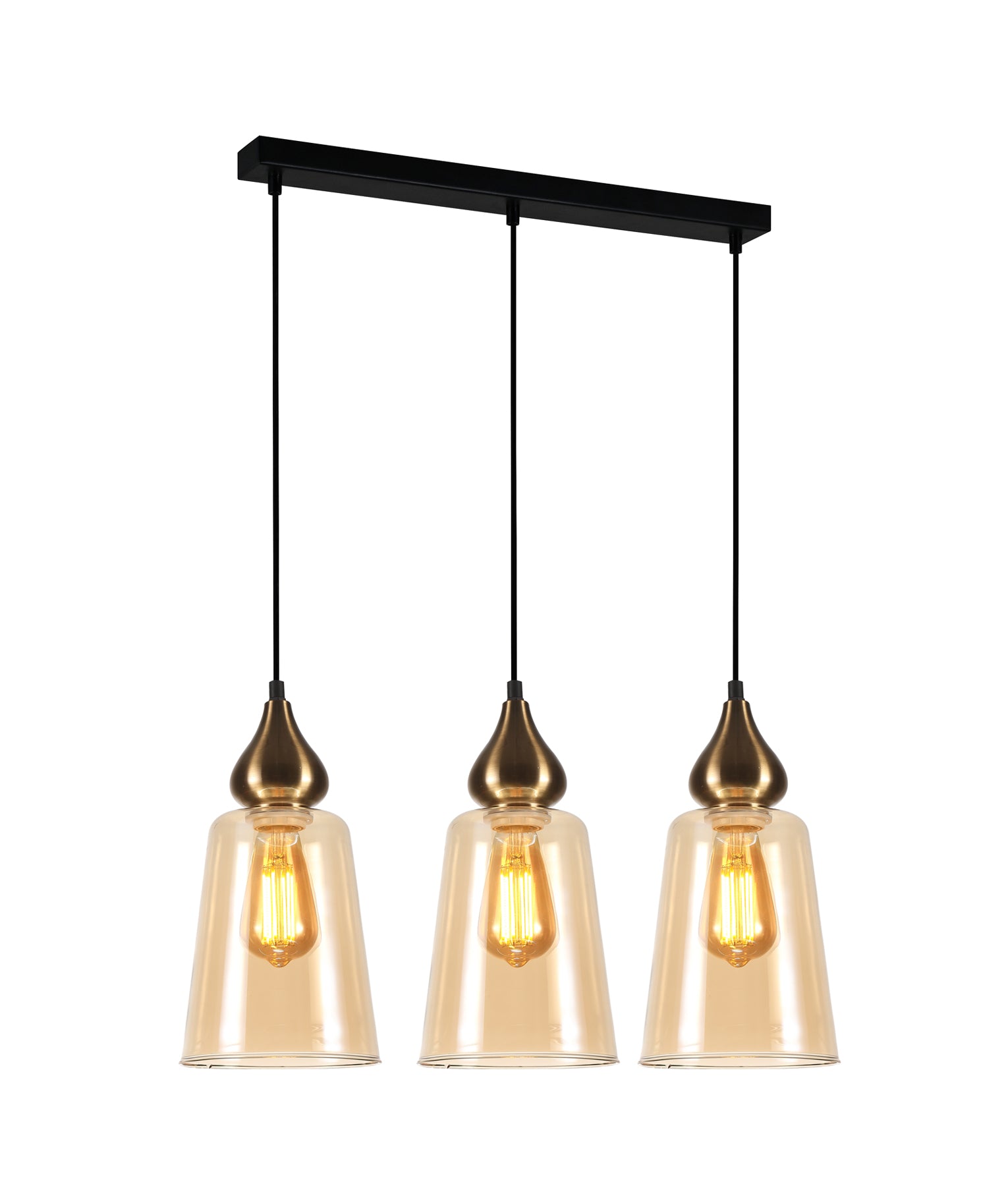 Modern Interior Multiple Ellipse Glass Flat Top with Metal Highlight Pendant Lights Bar Base