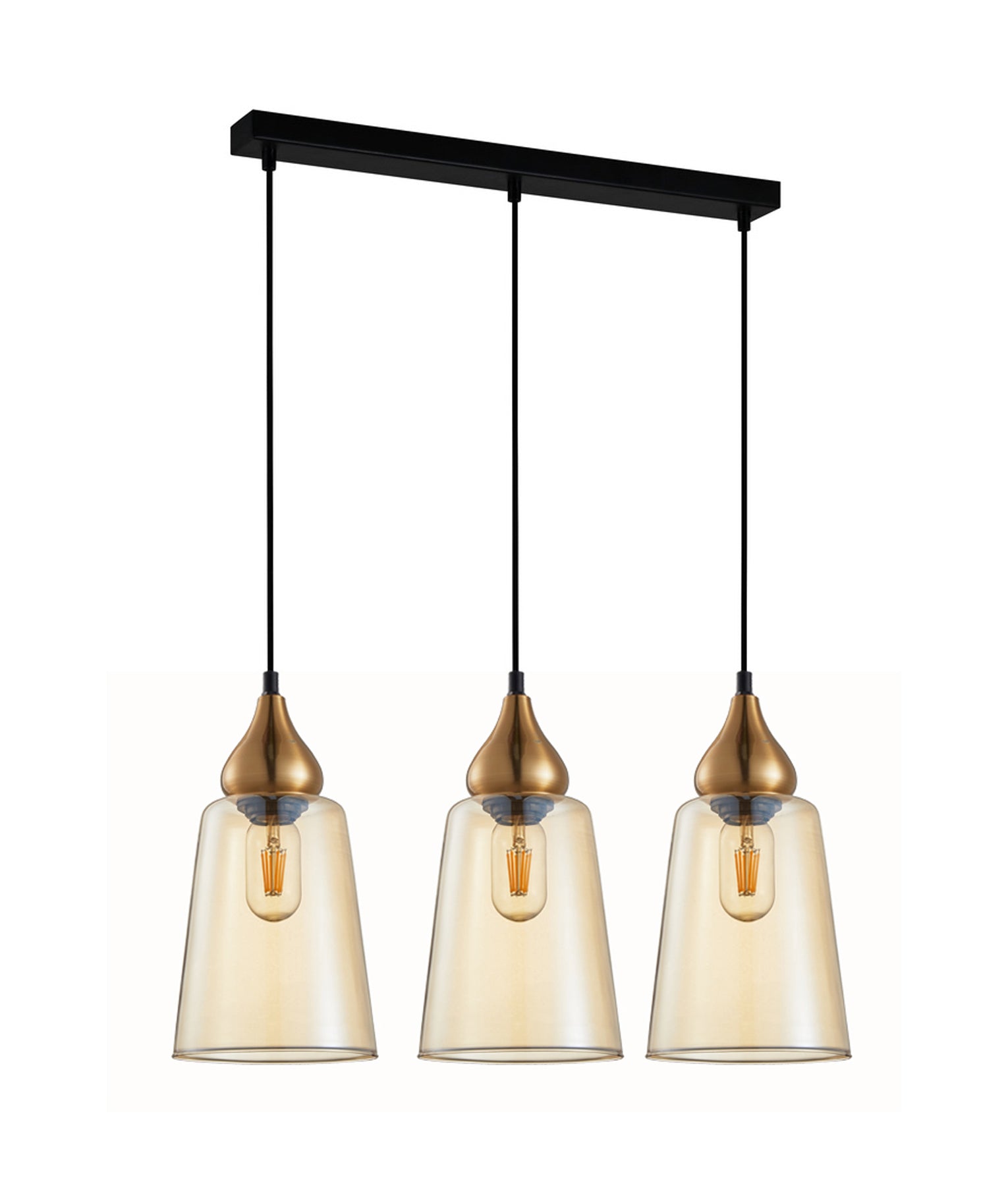 Modern Interior Multiple Ellipse Glass Flat Top with Metal Highlight Pendant Lights Bar Base