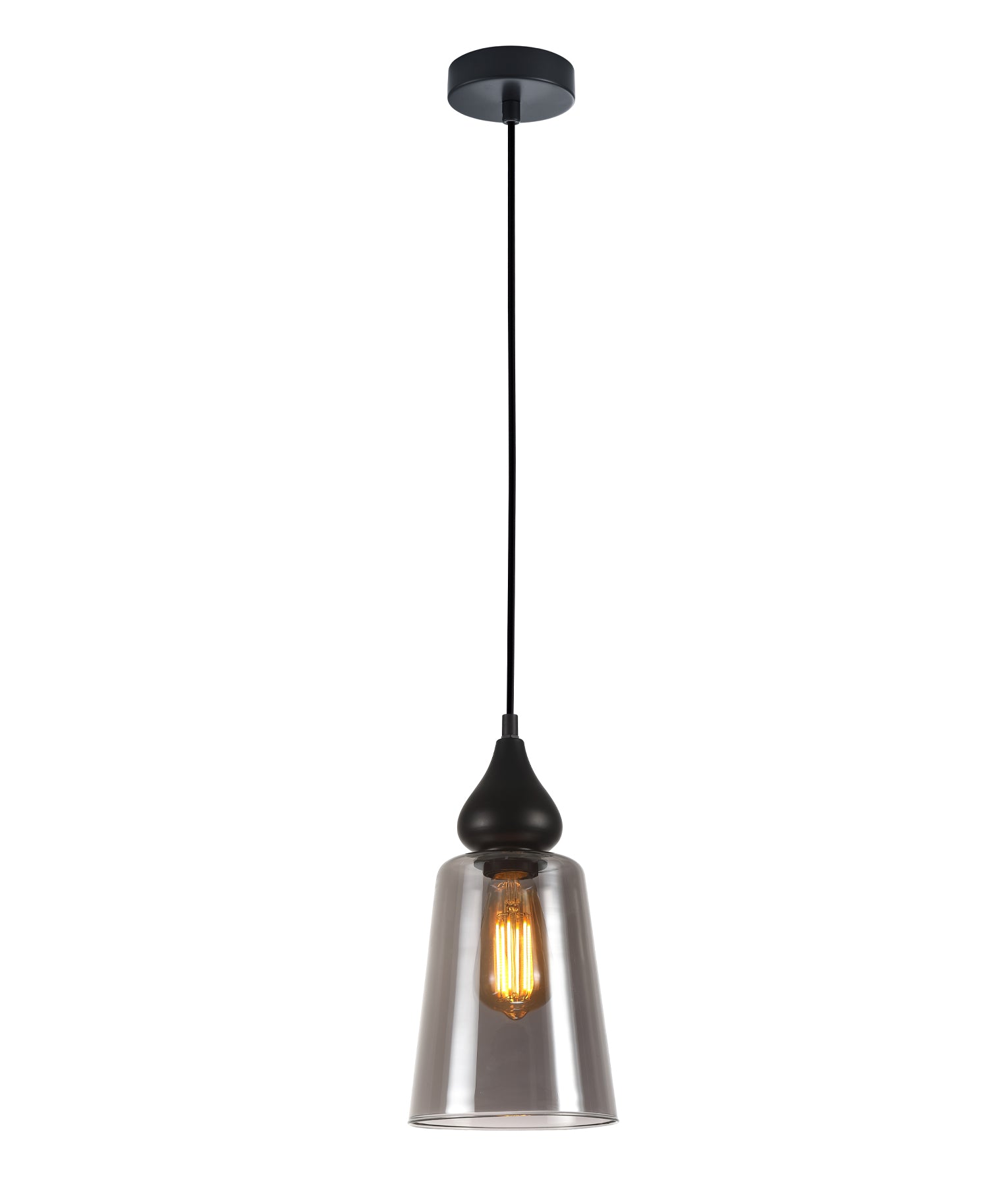 Modern Interior Ellipse Glass Flat Top with Metal Highlight Pendant Lights