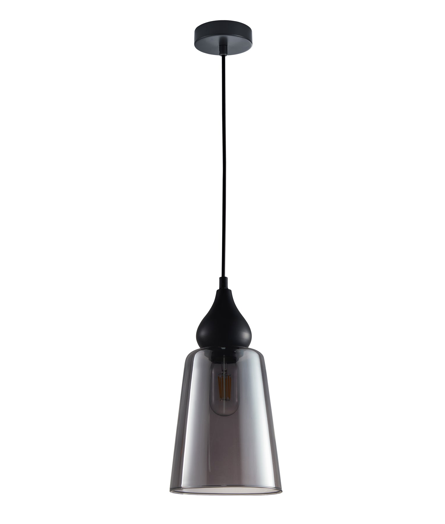 Modern Interior Ellipse Glass Flat Top with Metal Highlight Pendant Lights