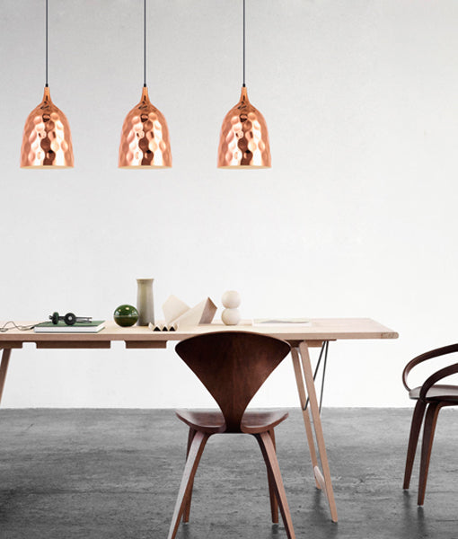 Modern Bohemian Copper Plated Ellipse Shape Pendant Light
