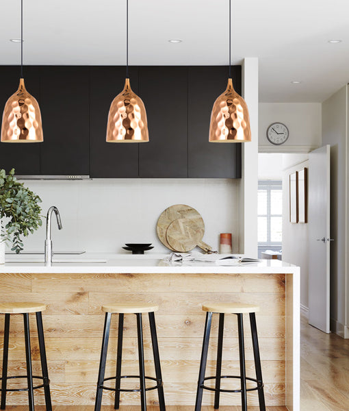 Modern Bohemian Copper Plated Ellipse Shape Pendant Light