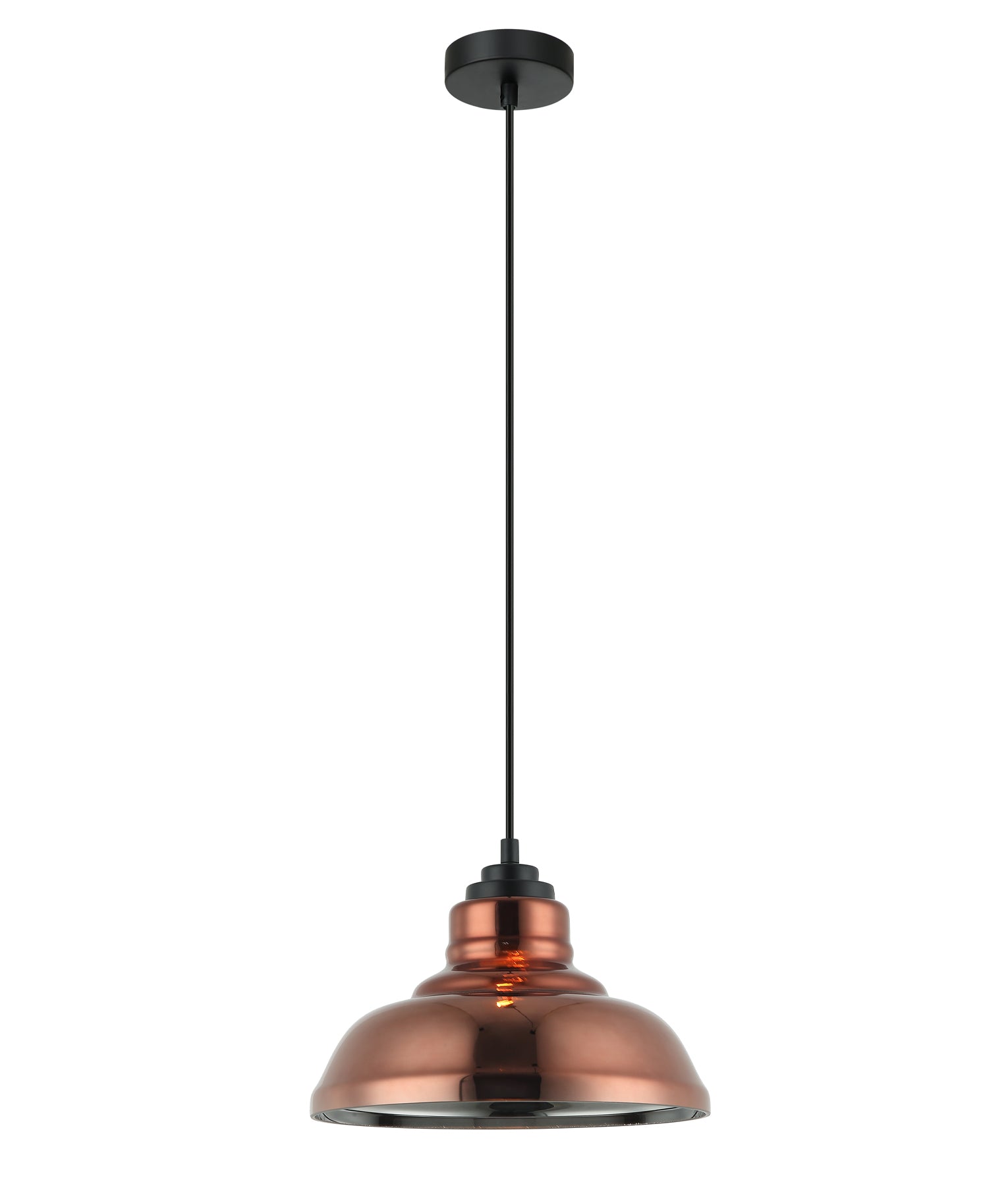 Modern Copper Coloured Dome Shape Glass Pendant Lights