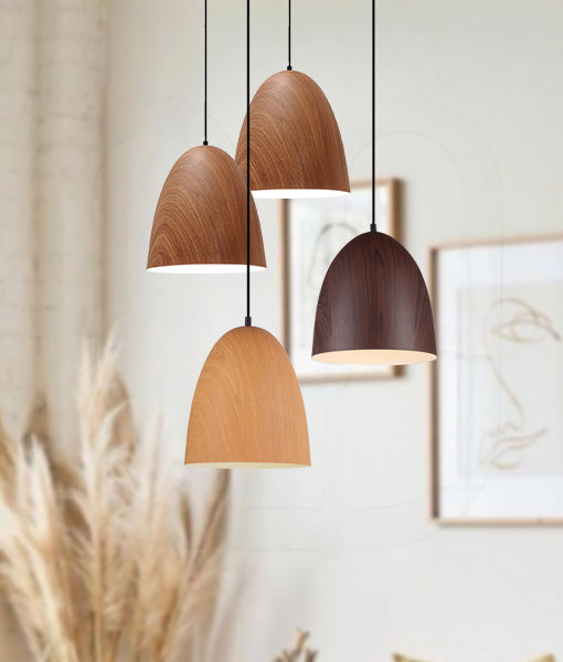 Retro Replica Wood Oblong Shape Pendant Lights