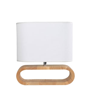 Traditional Retro Blonde / Dark Wood Cloth Shade Table Lamps