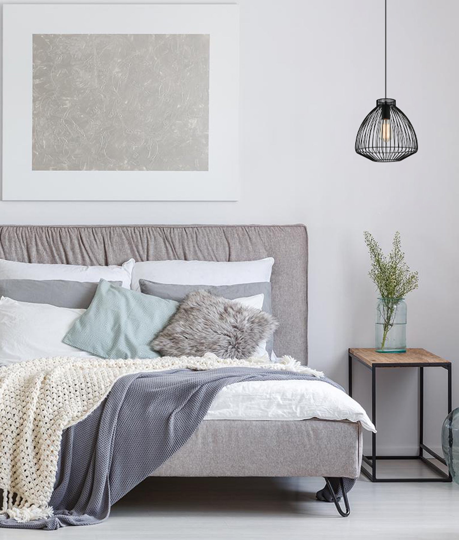 Modern Interior Cone (Concave) Wire Cage Pendant Lights