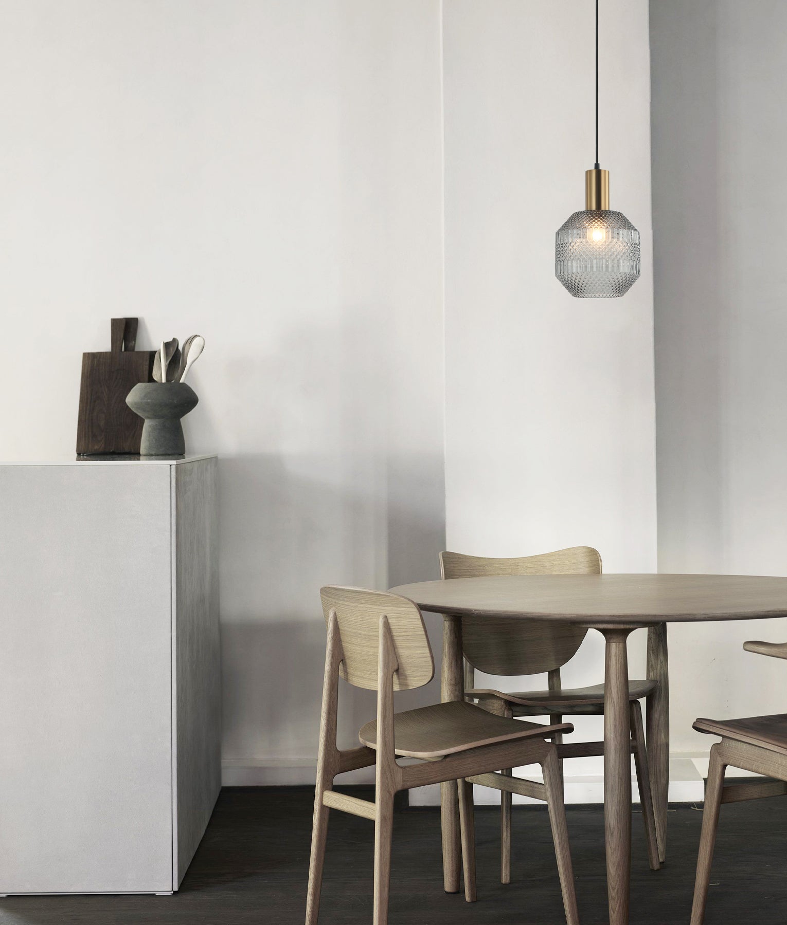 Interior Glass Jar With Quadrilateral Segment Pendant Lights