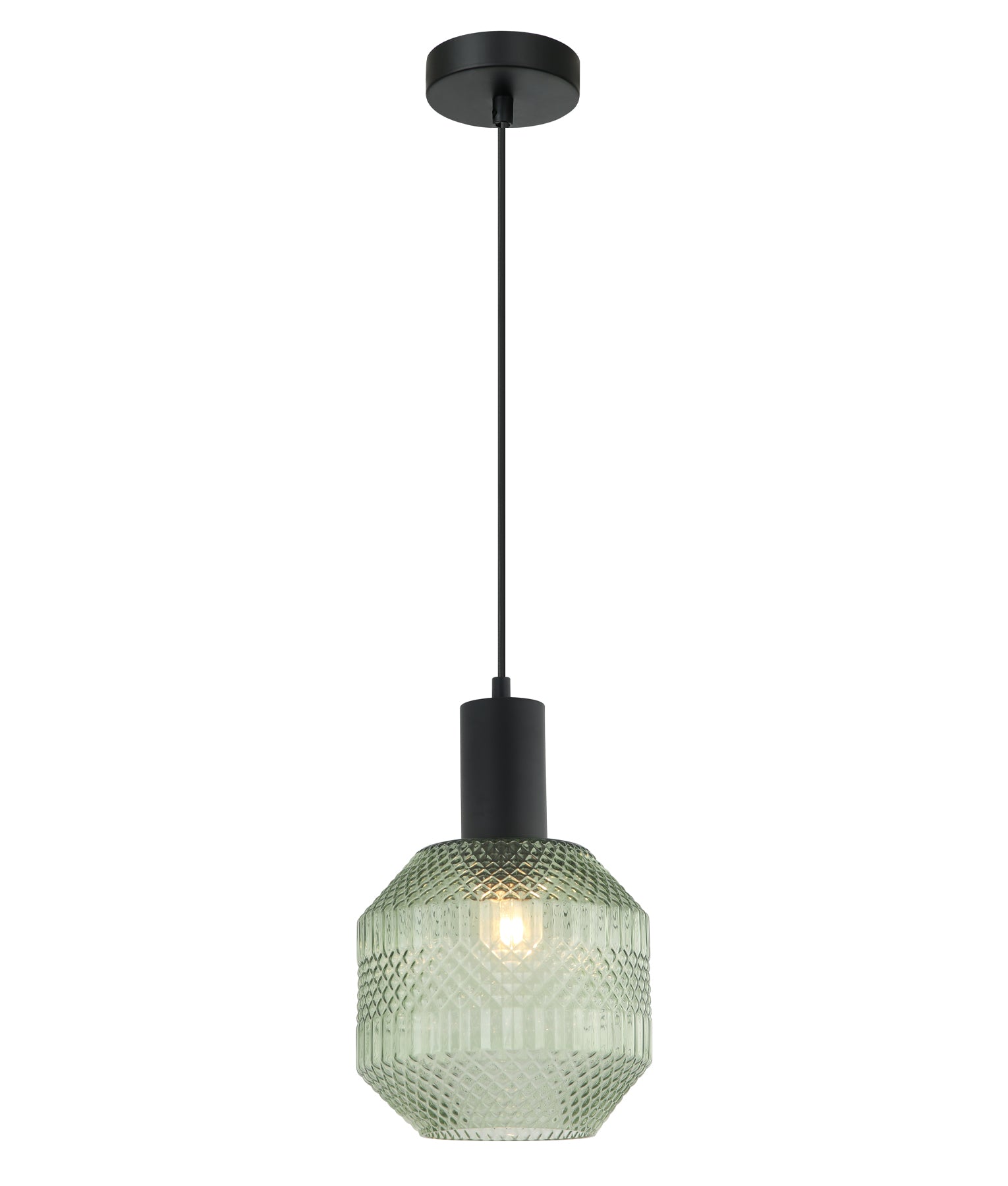 Interior Glass Jar With Quadrilateral Segment Pendant Lights