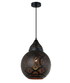 Bohemian Black Shade with Gold Interior Bell Shape Pendant Light