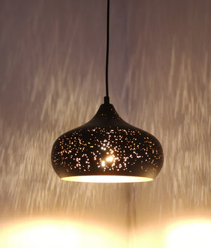 Bohemian Black Shade with Gold Interior Pendant Champagne glass Shape Light