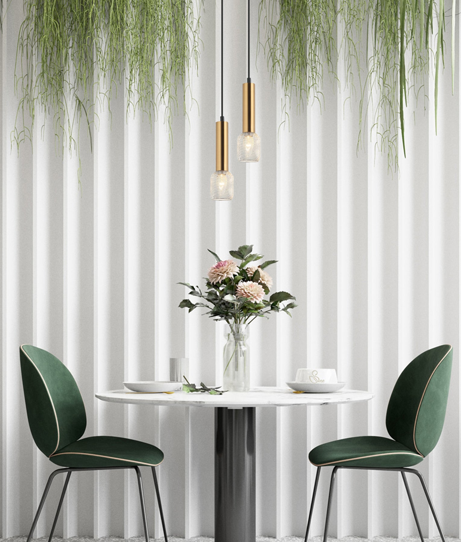 Modern Karaoke Mic Shape Interior Cylinder & Mesh Pendant Lights