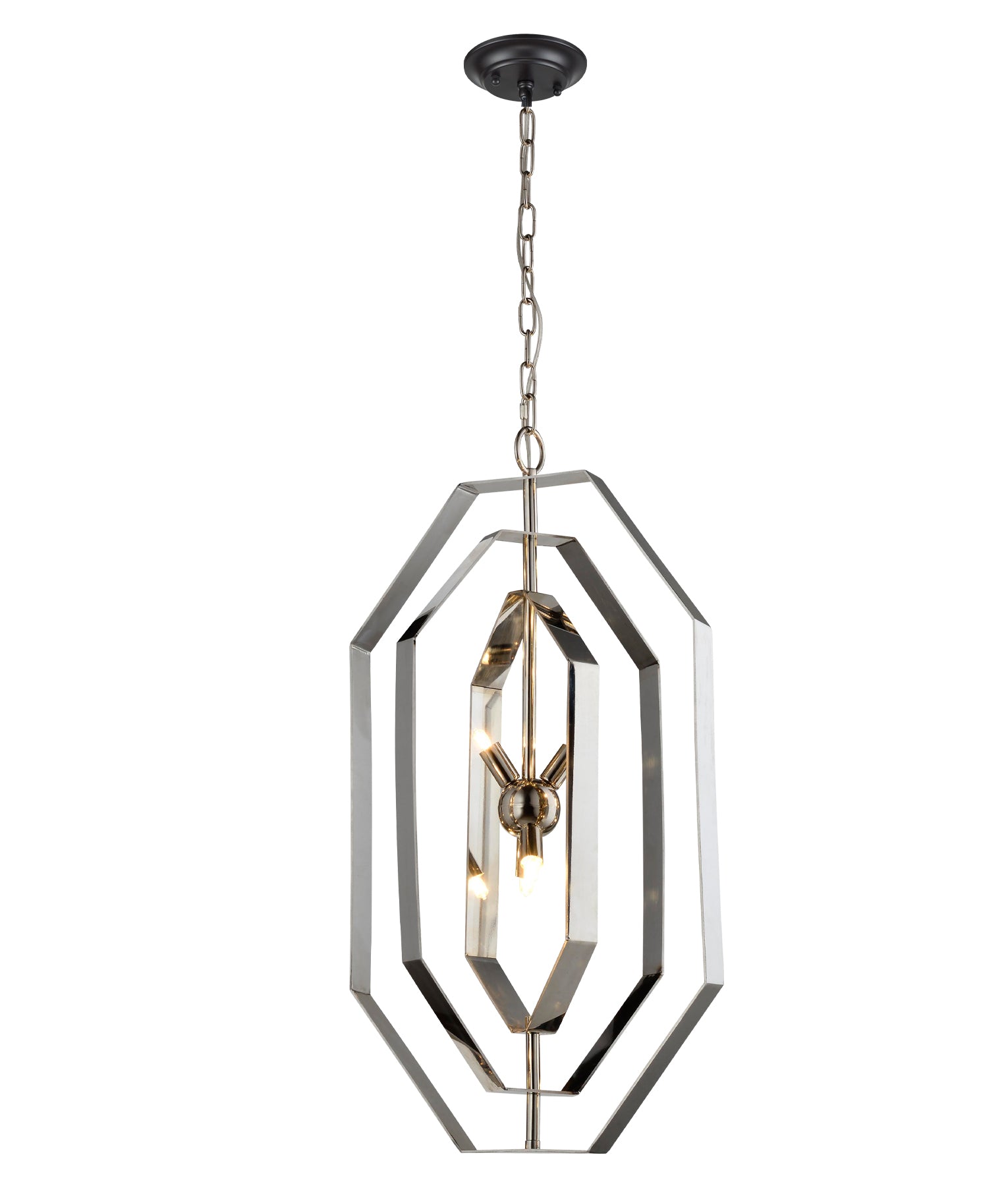 Modern Bohemian Polished Nickel Pendant Light