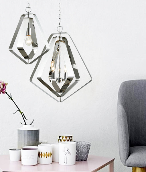 Modern Bohemian Polished Nickel Hardware Pendant Light (large)