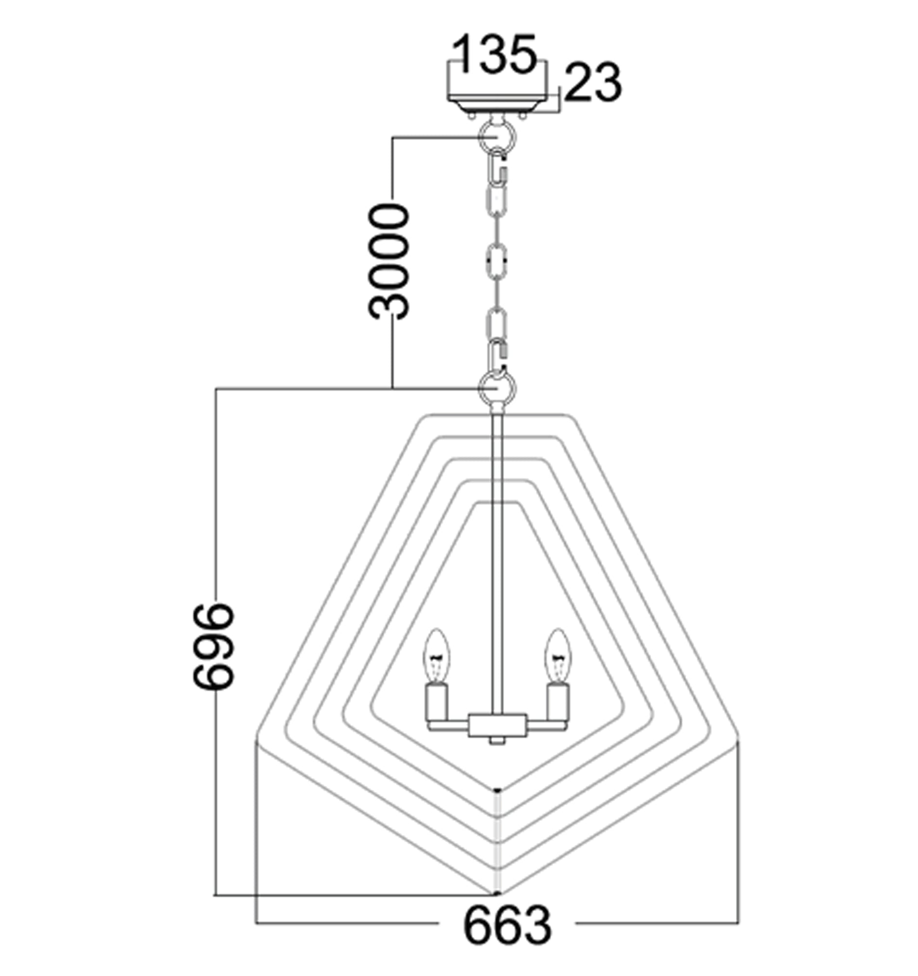 Modern Bohemian Polished Nickel Hardware Pendant Light (large)