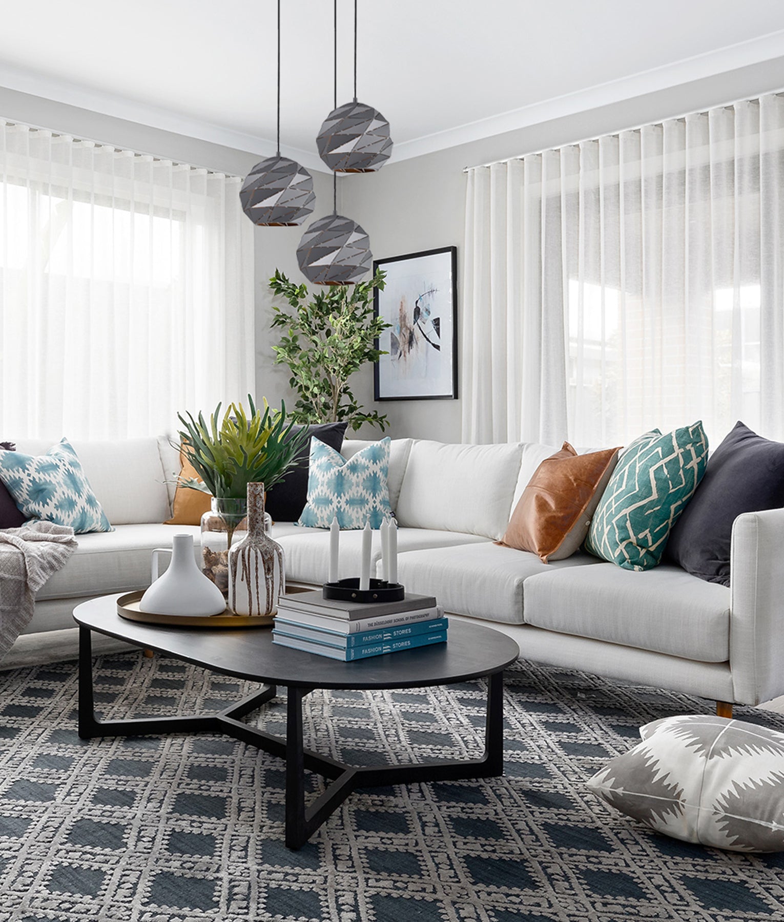 Interior Small Dome Carved Iron Origami Style Pendant Lights