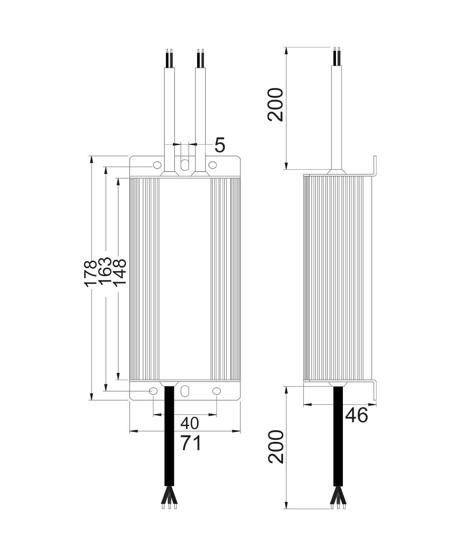 Waterproof 12V Constant Voltage LED Driver Load: 10-80W IP67