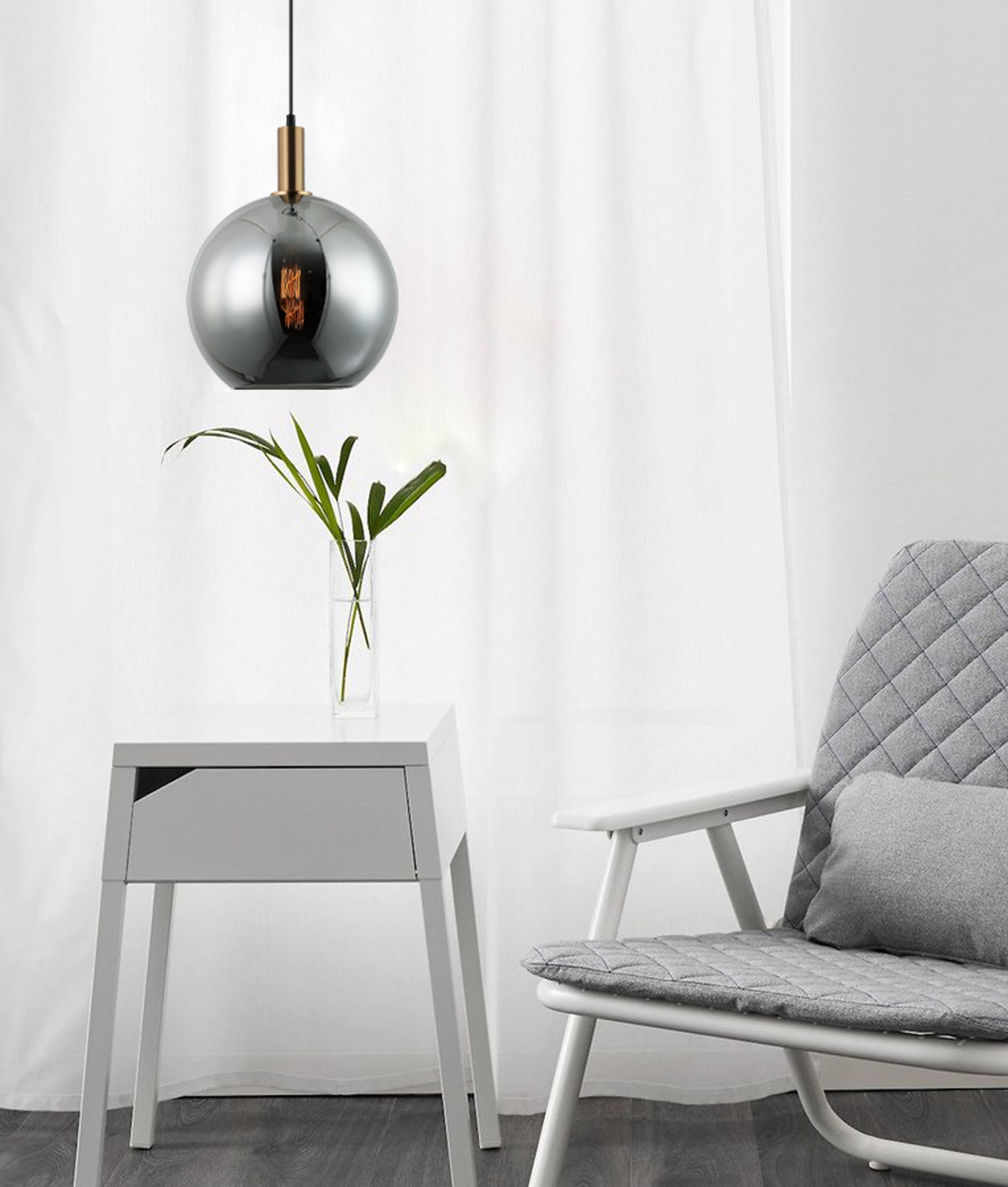 Interior Glass with Extended Bronze Highlight Pendant Lights