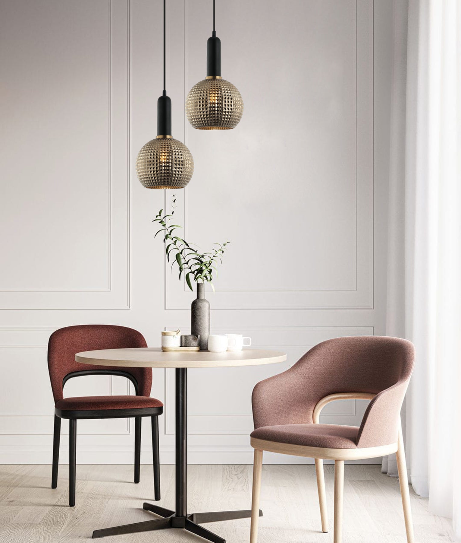 Modern Interior Wine Glass Segmented Glass Pendant Lights