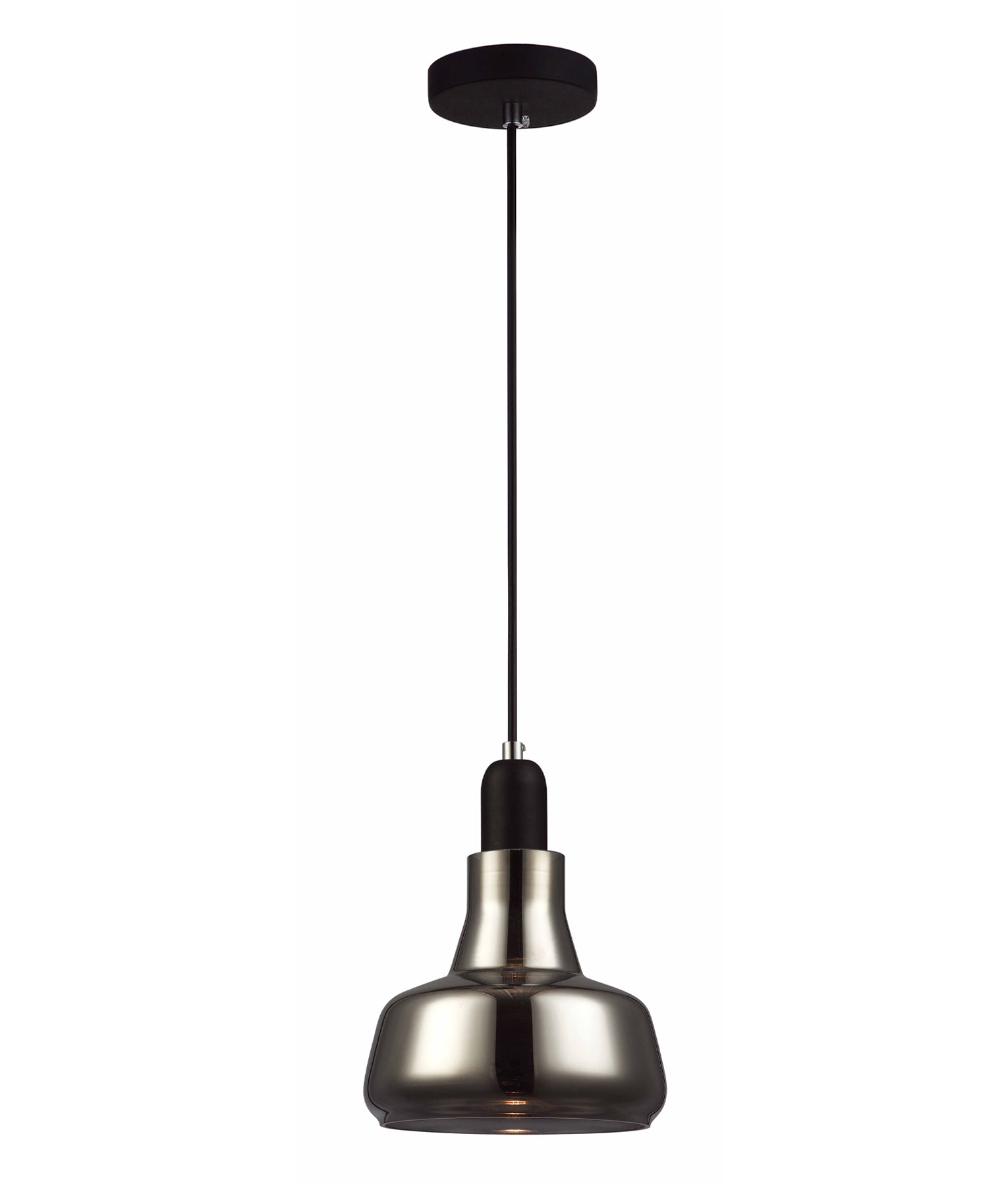 Modern Retro Smoke Glass Dome Pendant Light