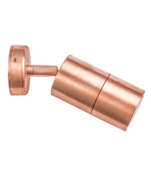 Exterior GU10 Single Adjustable Wall Pillar Spot Light (Copper) IP65