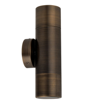 GU10 Exterior Up/Down Wall Pillar Spot Light (Rustic / Antique Brass) IP65