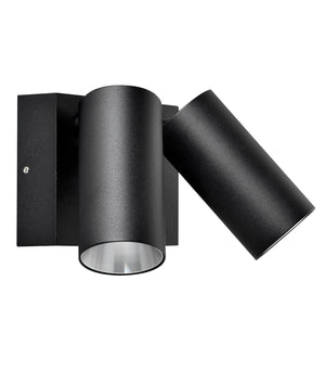 LED Tri-CCT Double Adjustable Wall/Pillar Light (Matte Black)