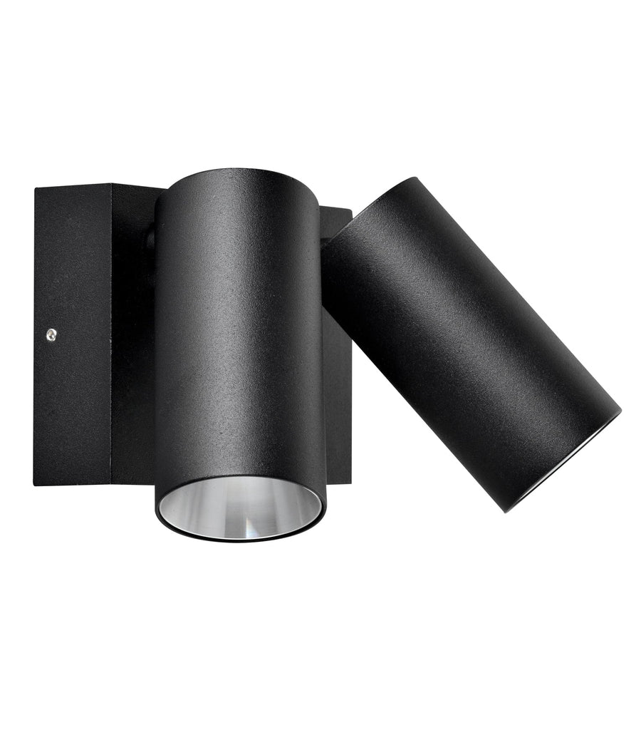 LED Tri-CCT Double Adjustable Security Wall/Pillar Light with Sensor (Matte Black)