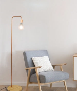 Scandinavian Minimalist Wood Base Slim Floor Lamps