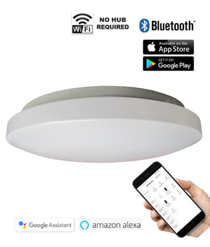 Smart Light: LED White Round Dimmable Tri-CCT Smart Oyster Lights