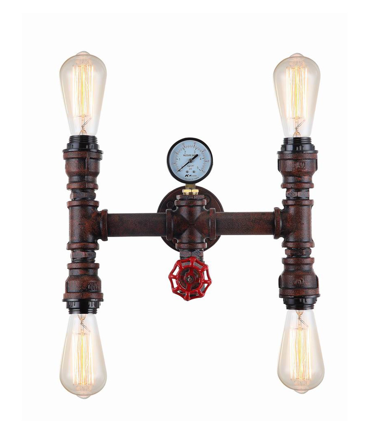 Interior Aged Iron 4xPipe Wall Light