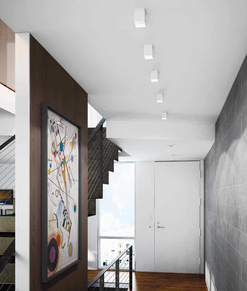 GU10 Square Centre Tilt Adjustable Surface Mounted Ceiling Downlights